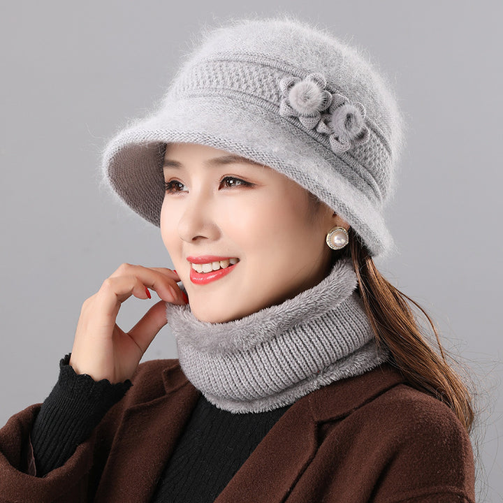 Damen Glockenhut und Schal Set, warm, für Herbst und Winter