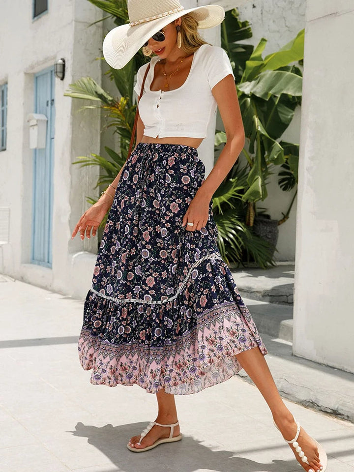 Drune | Boho Rock Mit Elastischem Bund Damen