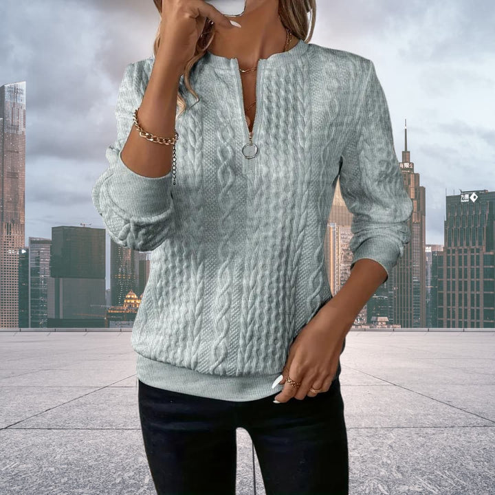 Drune | Strickpullover mit halbem Reißverschluss Damen