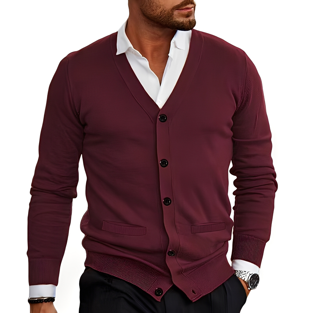 Drune | Eleganter Cardigan mit Knopfblende für Herren