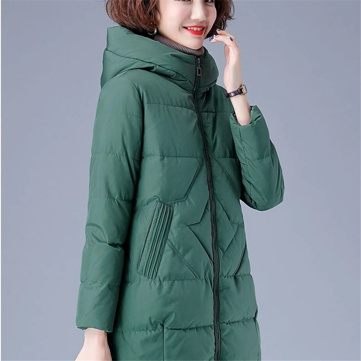 Drune | Elegante unifarbene gerippte gesteppte Jacke mit Reißverschluss ideal für Herbst/Winter
