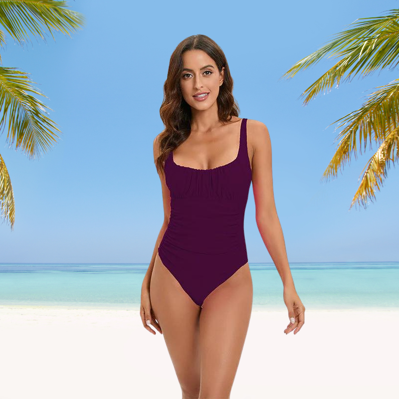 Atmungsaktiver Drune-Tankini mit rot gefüttertem Aufdruck
