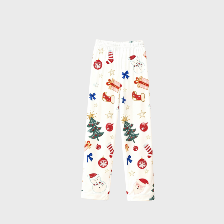 Drune | Weihnachtskragen Button-Up Schlafanzug Set für die Familie