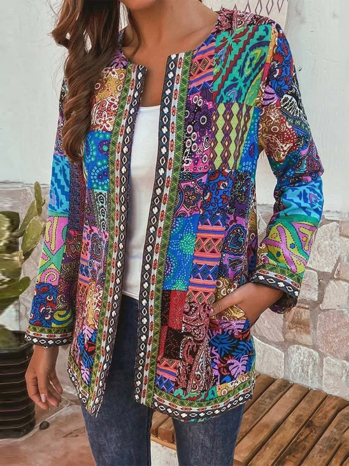 Drune | Damen Ethnischer Blumenmantel Jacke