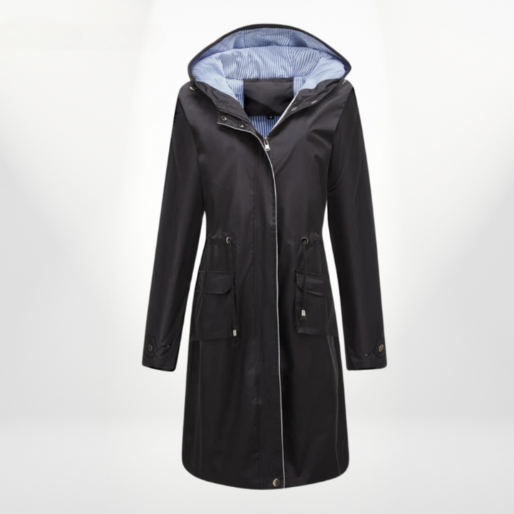 Drune | wasserdichter Über-Knie-Trenchcoat