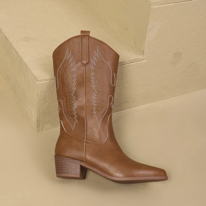 Drune | Bestickte Mittelhohe Cowboystiefel
