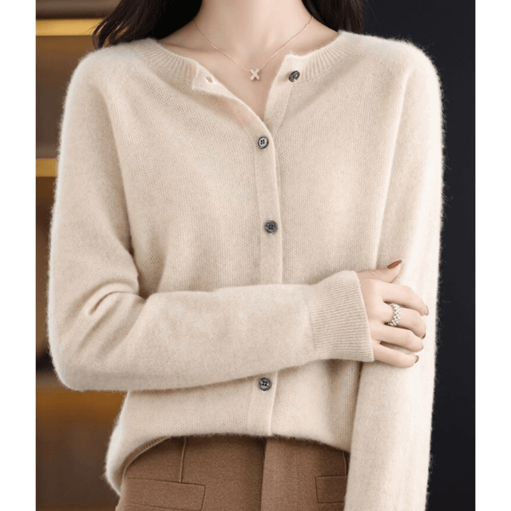 Drune | Damen Feinstrickjacke Mit Rundhalsausschnitt