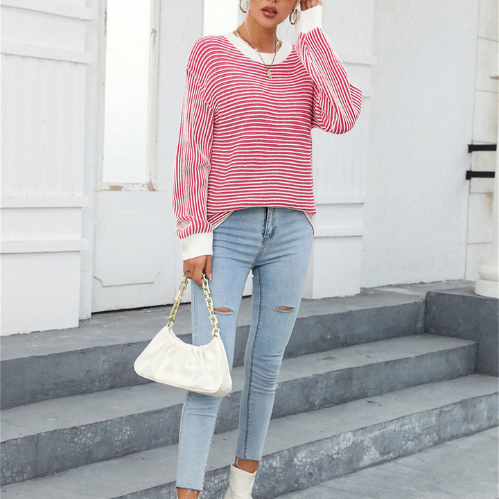 Drune | Gestreifter Strickpullover Mit Lässigem Schnitt