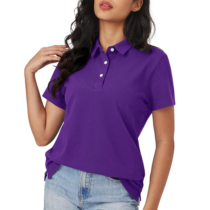 Drune | Blaue Seide Atmungsaktiv Leichtgewicht Damen Polo