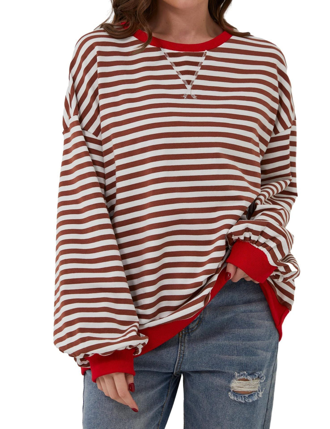 Drune | Eleganter, lockerer Damenpullover mit Streifen