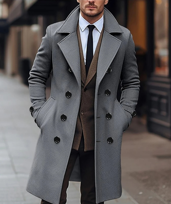 Drune | Eleganter Männer-Doppelreiher-Mantel