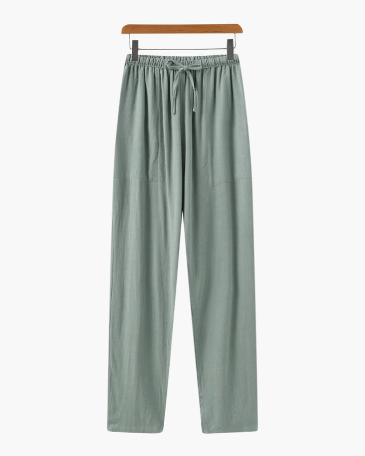 Drune | Leichte Slim Fit Herren Sommer Leinenhose Mit Kordelzug