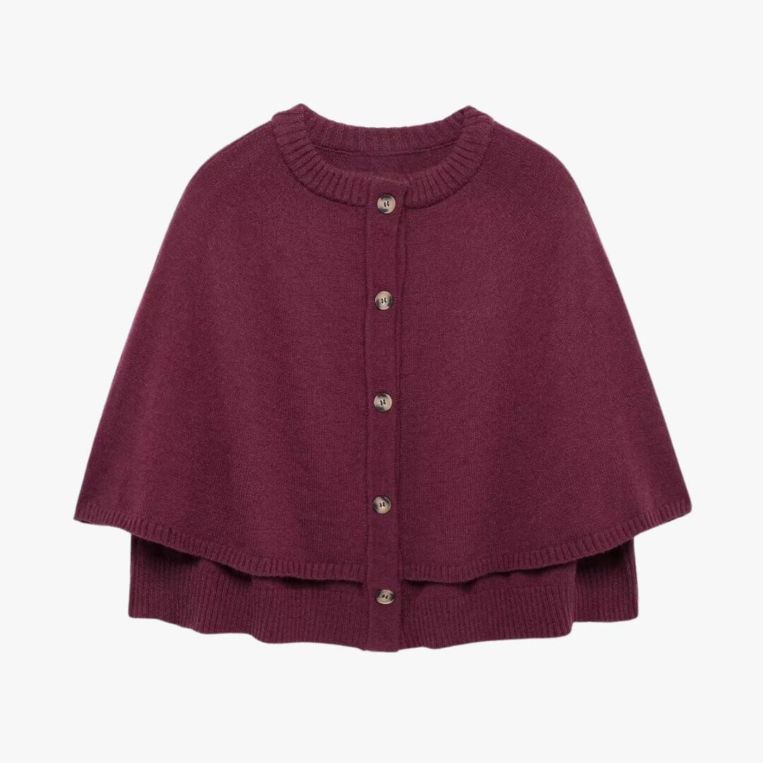 Drune | Strick Cape Mit Knöpfen Und Gestuftem Saum