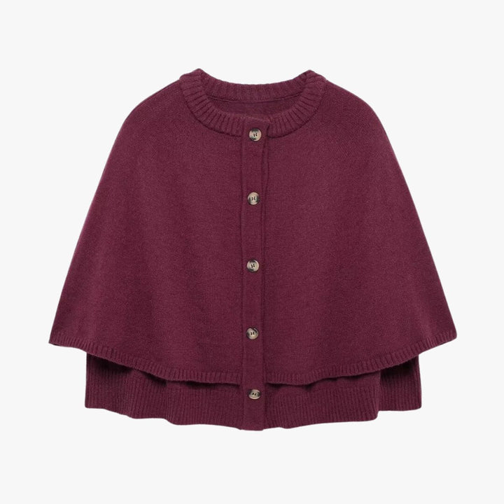 Drune | Strick Cape Mit Knöpfen Und Gestuftem Saum