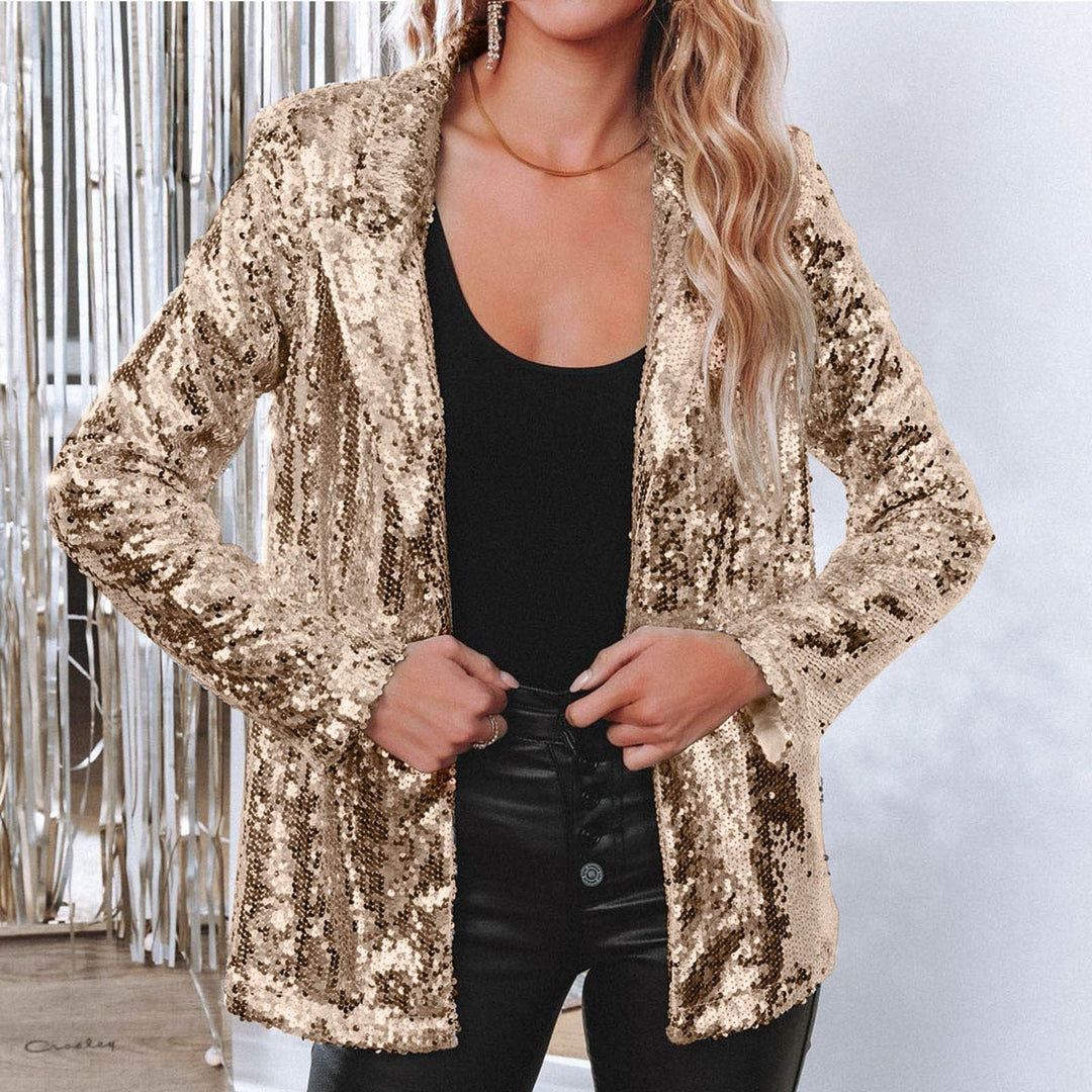 Drune | Glänzender Pailletten-Blazer für Frauen