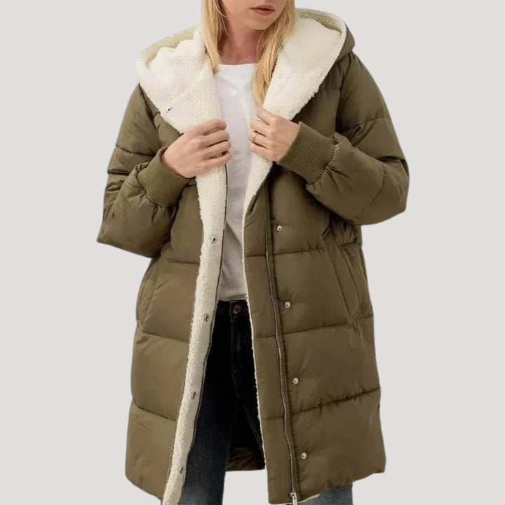 Drune | Damen Faux-Fur gefütterte Jacke Lange Jackenstil