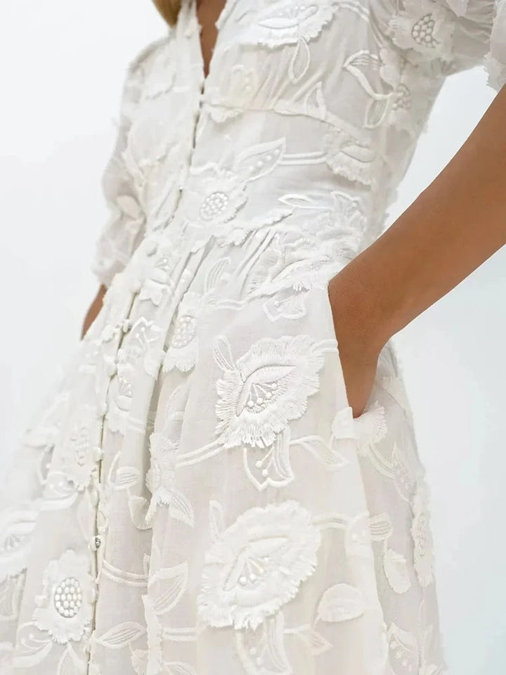 Drune | Midikleid Mit Stickerei – Elegante Damenmode Für Jeden Anlass