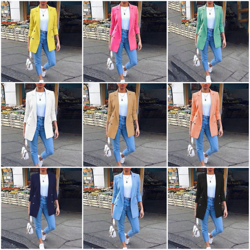 Drune | Damen Blazer Eleganter Longblazer Mit 3/4 Ärmeln, Ideal Für Business Looks