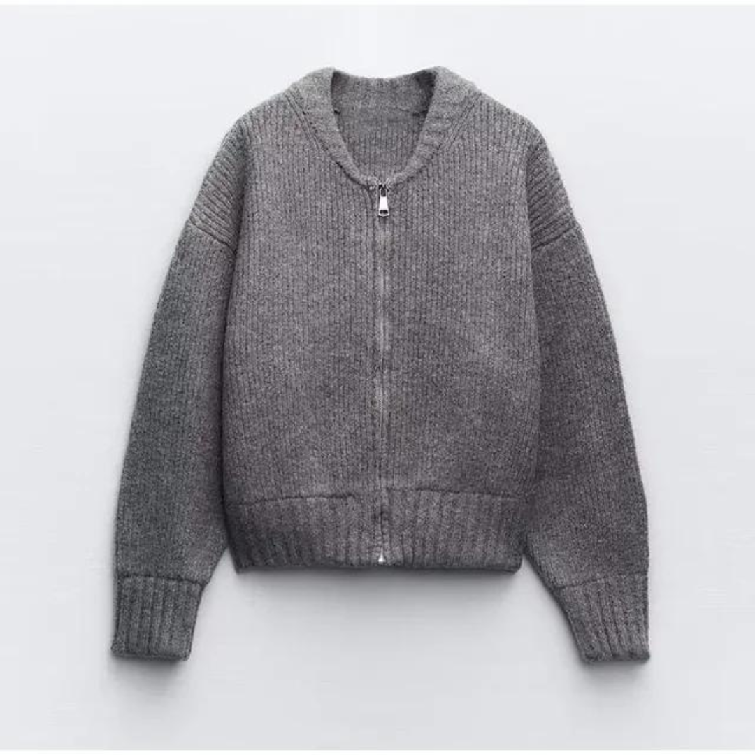Drune | Strickjacke mit Reißverschluss und Rundhalsausschnitt