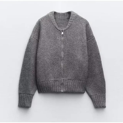 Drune | Strickjacke mit Reißverschluss und Rundhalsausschnitt