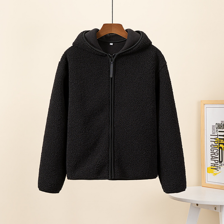Drune | Kapuzenjacke mit Reißverschluss und Weichem Sherpa Stoff, Fleece Weste