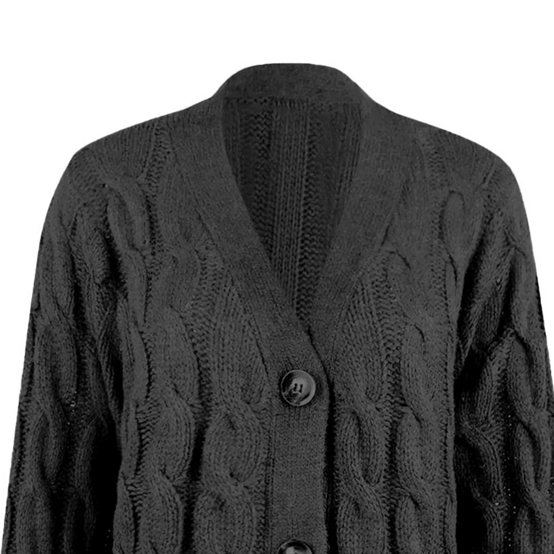 Drune | Stylische Lange Strickjacke Für Damen Mit Knopfleiste