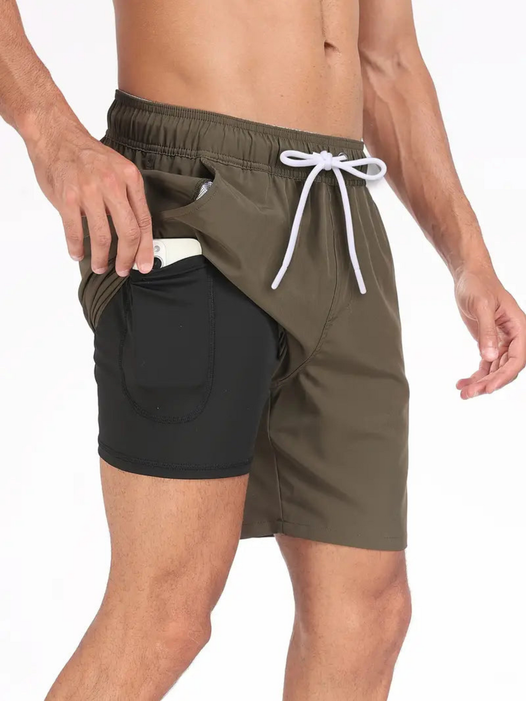 Drune | Schnell Trocknende Herren Badehose Doppelschicht Design