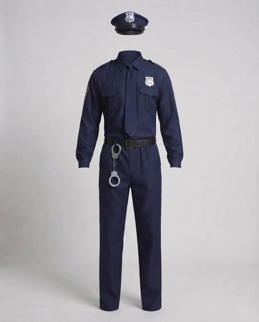 Herren-Polizeiuniform mit authentischen Details und hochwertigem Material Drune