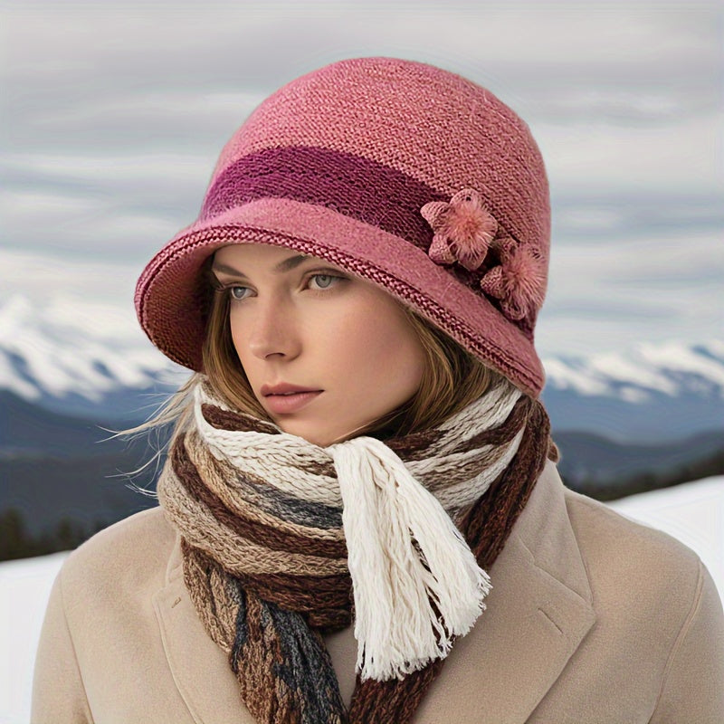 Drune | Schickes Winter Stilvolles Gestricktes Set für Frauen