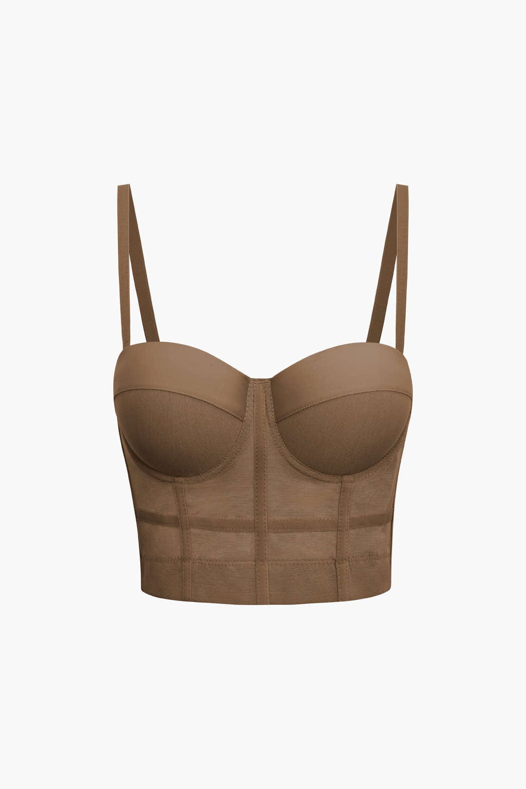 Drune | Figurbetontes Bustier Top Mit Bügel Cups Und Transparenter Mesh Struktur