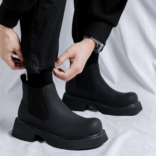 Herren Chelsea-Stiefel 3177-R mit Keilabsatz