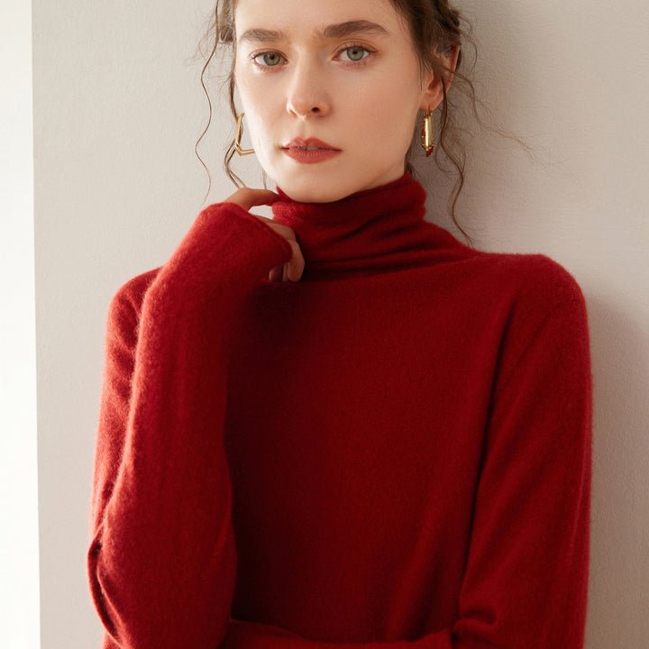 Weicher Kaschmir-Pullover mit Stehkragen