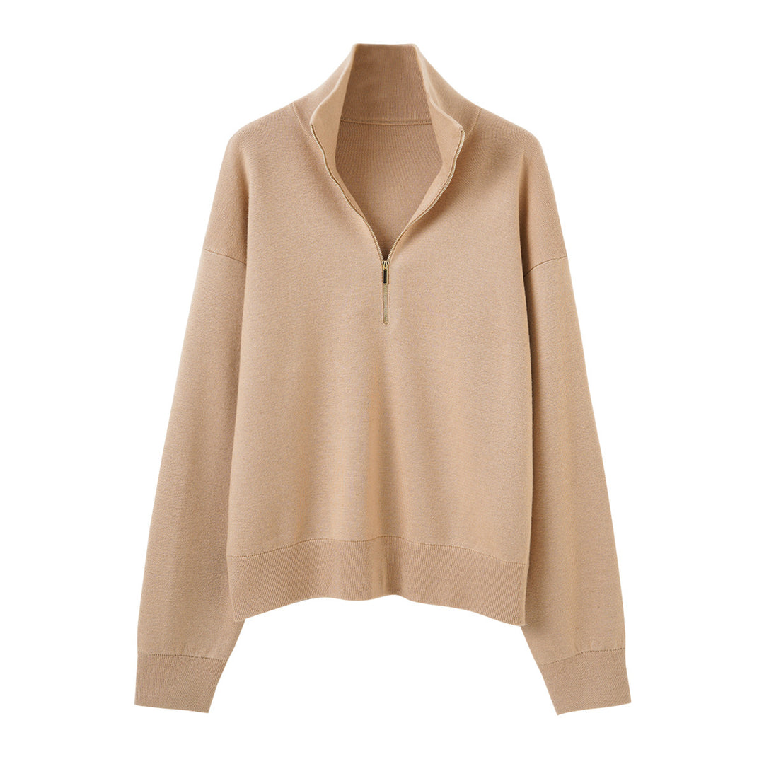 Eleganter Damen-Strickpullover mit Reißverschluss