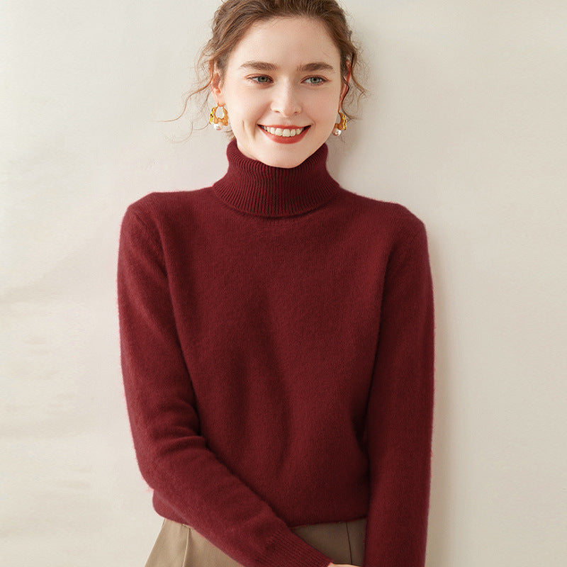Damen Rollkragenpullover aus 100% Kaschmir, warm