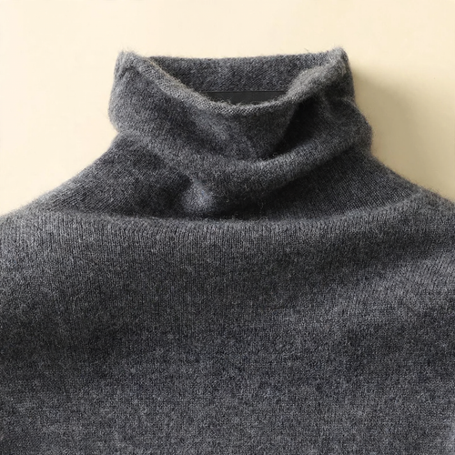 Damen-Wollpullover mit Stehkragen aus reiner Wolle