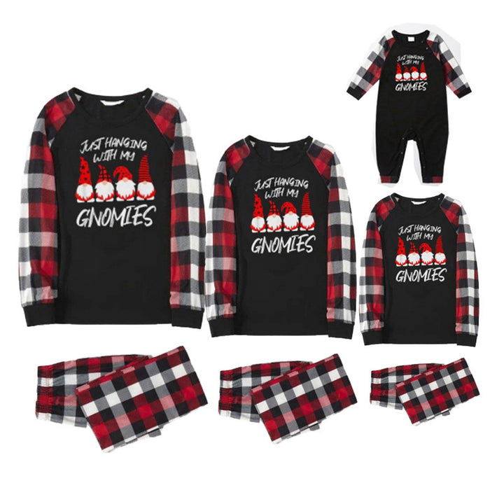Weihnachts-Pyjama-Set für die Familie, langärmelig, mit Karomuster