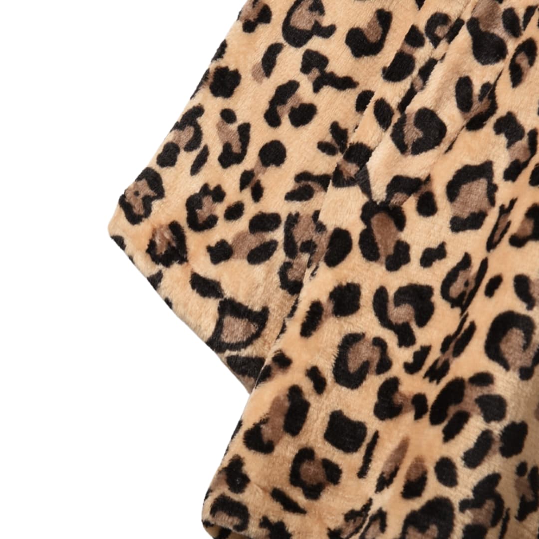 Drune | Plus Size Leopardenmuster Offene Front Langarmjacke
