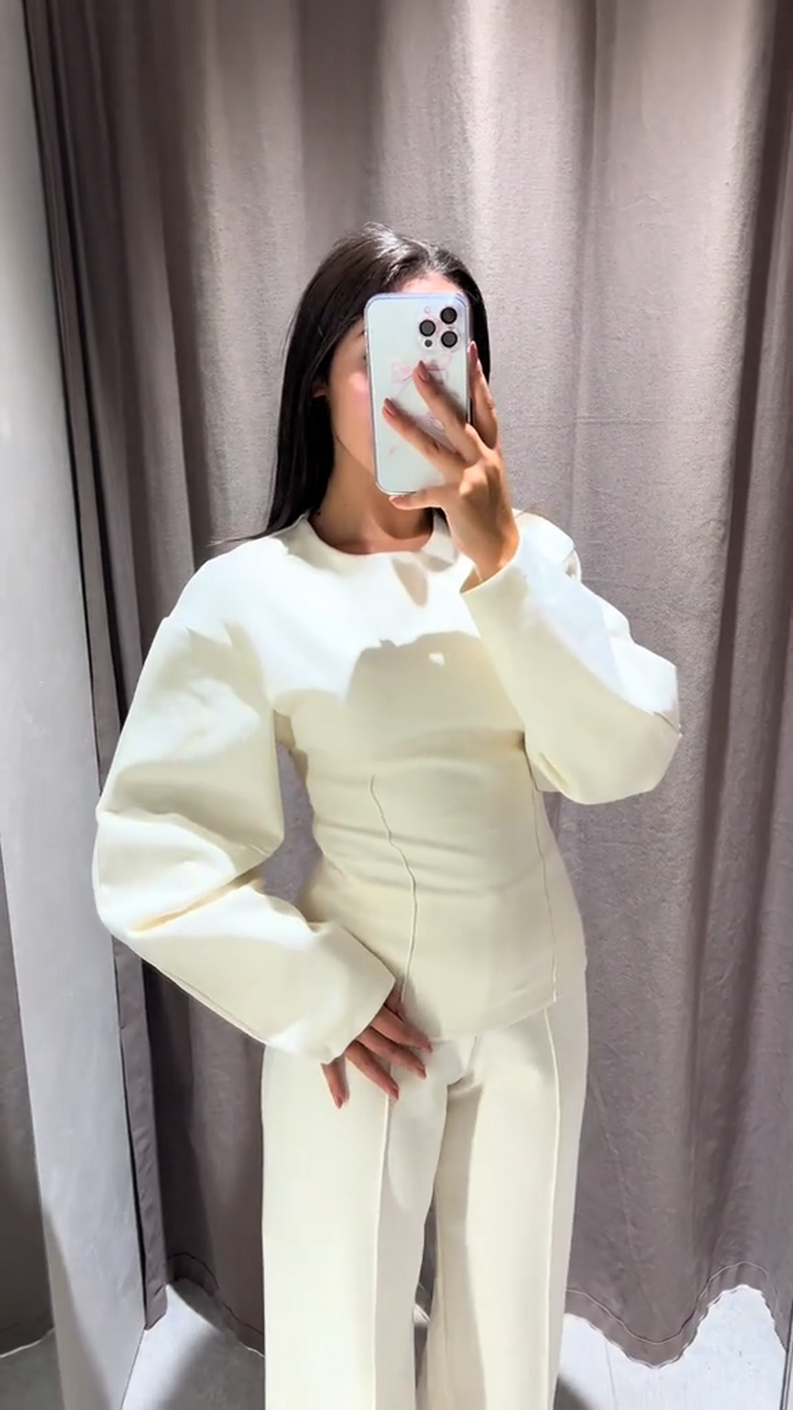 Drune | Bequemes Damen Pullover Satz mit Weiten Hosen