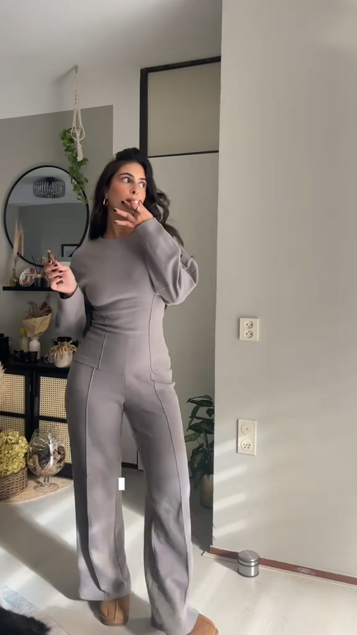 Drune | Bequemes Damen Pullover Satz mit Weiten Hosen