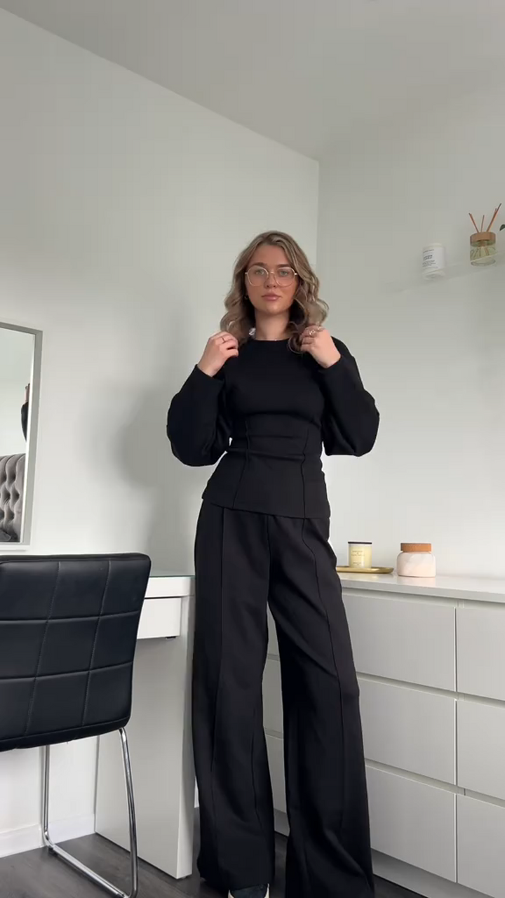 Drune | Bequemes Damen Pullover Satz mit Weiten Hosen