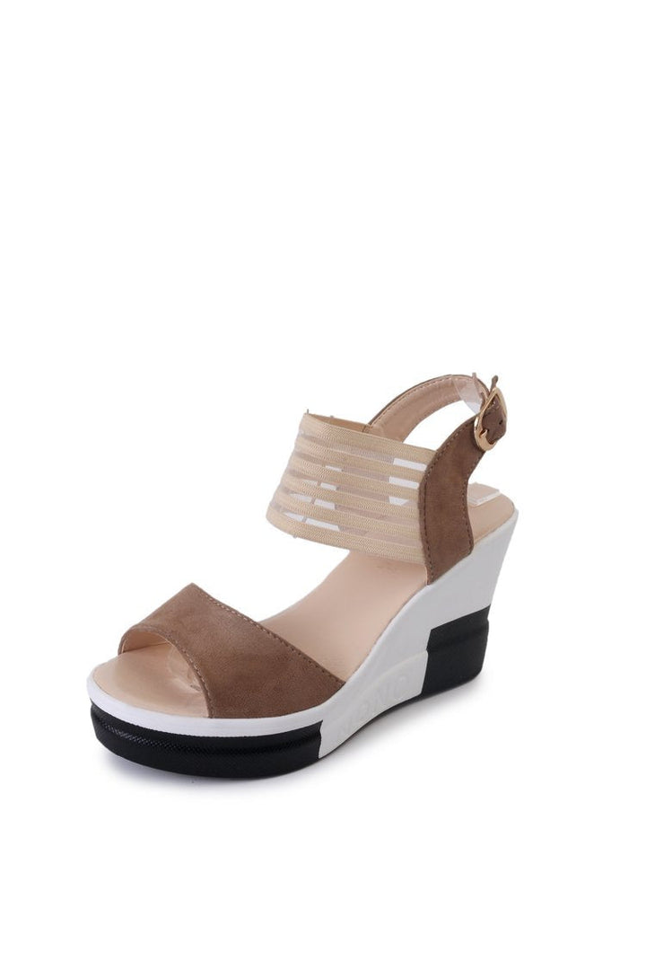 Damen Wedge-Sandaletten mit elastischem Riemendesign und gepolsterter Innensohle Drune