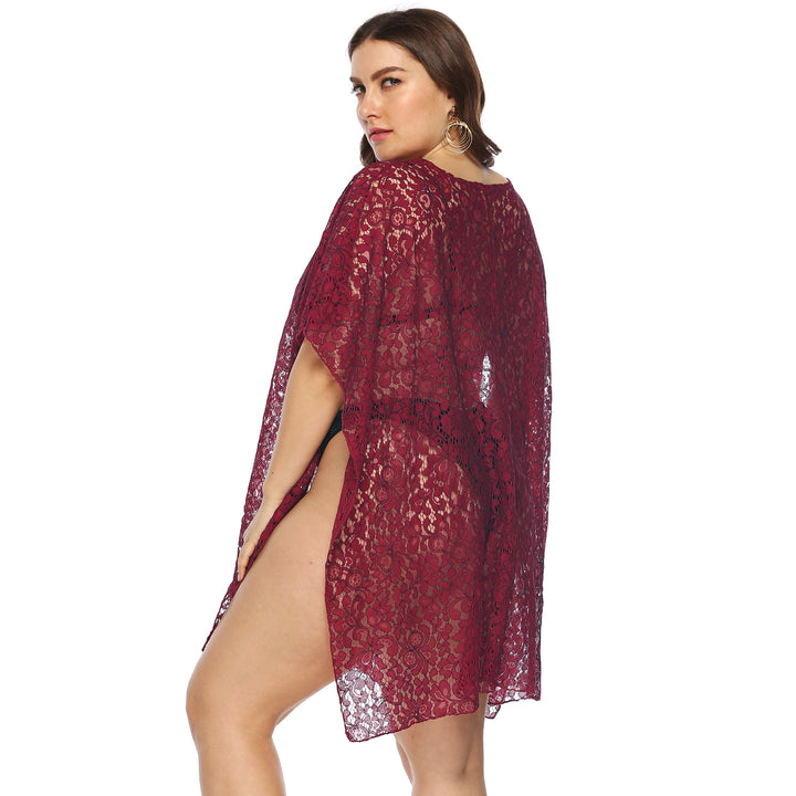 Damen lässiger Häkel-Strandüberwurf mit floralem Design Drune
