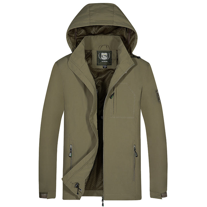 Herren Kapuzen-Softshelljacke mit Mesh-Innenfutter und multifunktionalen Reißverschlusstaschen Drune