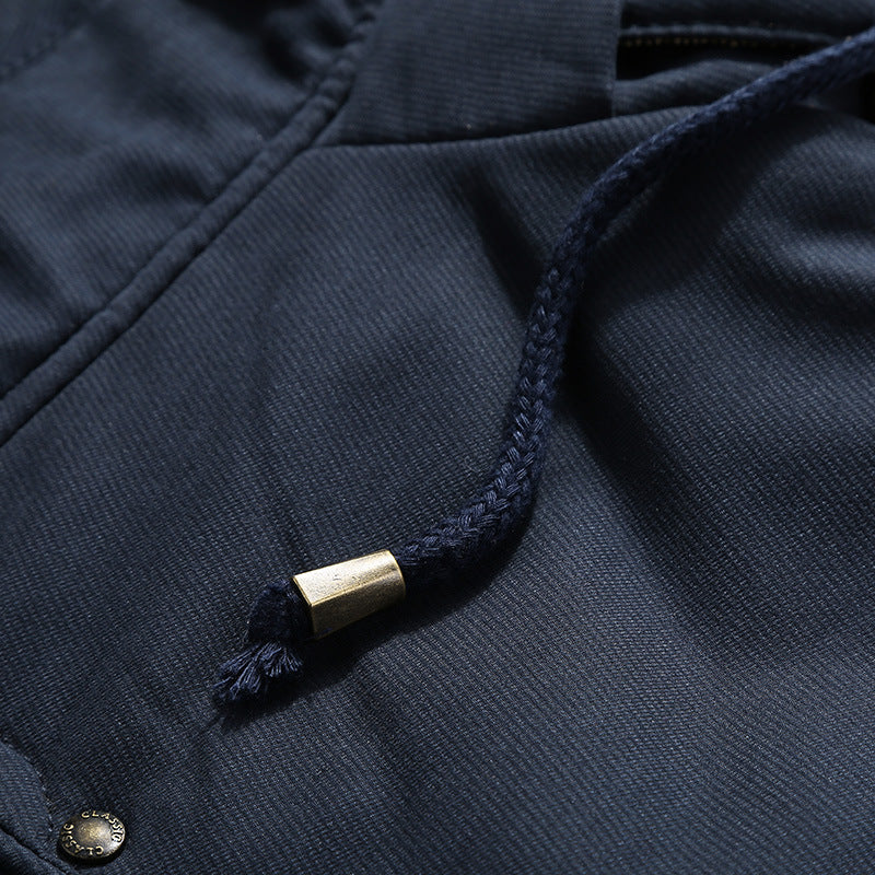 Herren Wasserabweisende gefütterte Parka mit Kapuze Thermofutter und Mehreren Taschen Drune