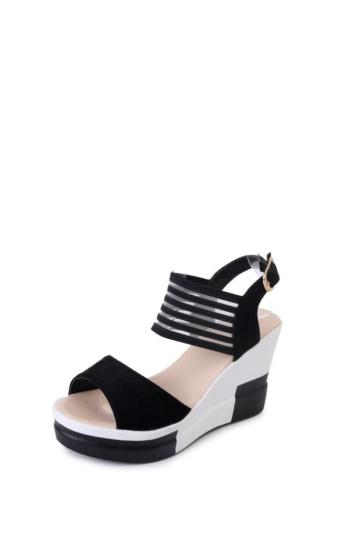 Damen Wedge-Sandaletten mit elastischem Riemendesign und gepolsterter Innensohle Drune
