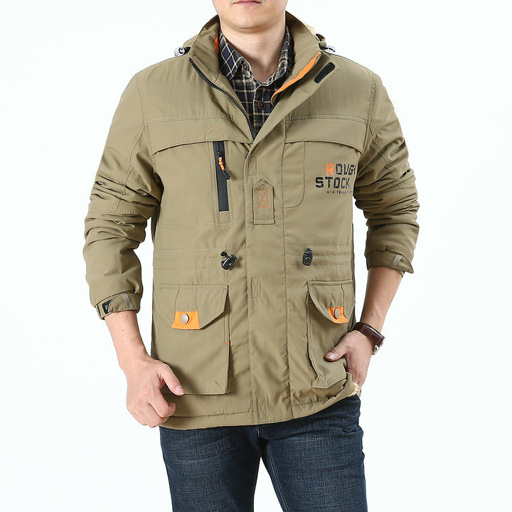 Herren Multifunktionale Wetterjacke mit praktischen Taschen Drune