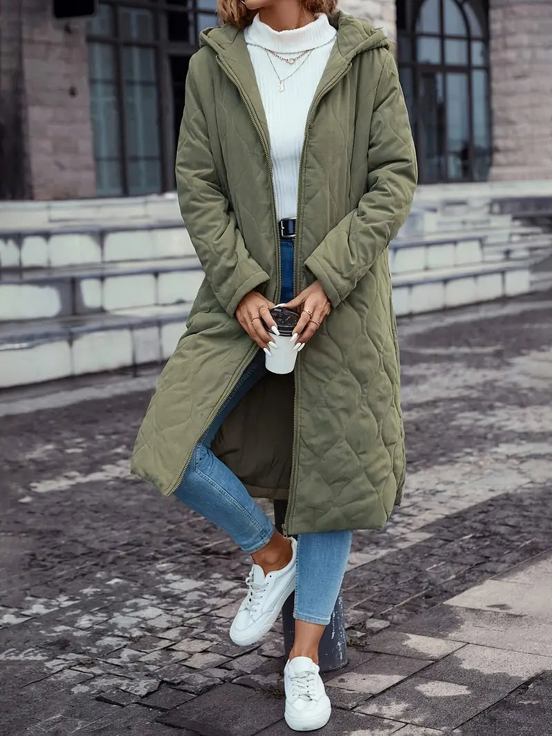Damen Fleece Fleecejacke mit Polsterung & Kapuze | Drune
