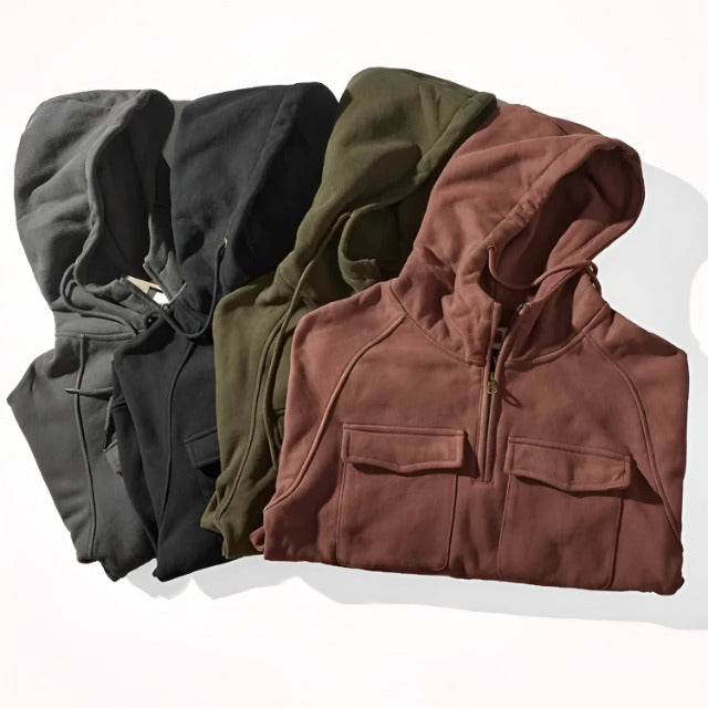 Drune | Herren Winter Hoodie mit Fleece-Futter und Kapuze