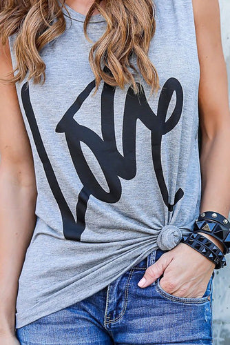Damen Freizeit T-Shirt mit Knotendetail und kreativem Schriftzug Drune