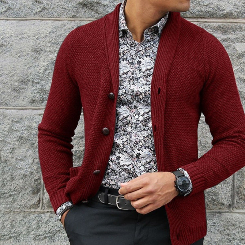 Herren Strickjacke mit strukturiertem Muster und eleganten Knopfdetails Drune
